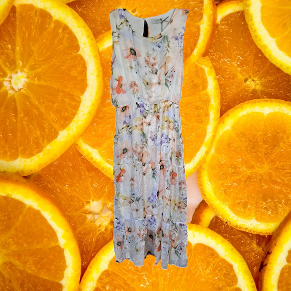 NWT Lara G. By Lara Guidotti Floral Airy Silk Blend Blouson Dress Size Small - Picture 3 of 9